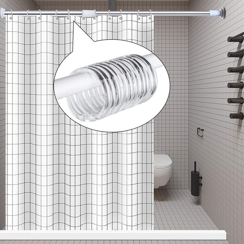 Qulable Shower Curtain Rings-12 Pack- Plastic Shower Curtain Hooks O-Shaped Rings Hook Glide Easily on Bathroom Shower Rod(Clear) - Image 2
