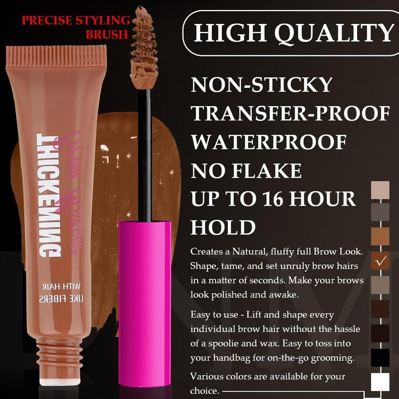 BINGBRUSH Tinted Thickening Brow Mascara,Brow Fast Sculpt,Waterproof, Transfer-proof, Brush to Fill in Eyebrows and Cover Gray Hairs - Cruelty Free - Light Medium Brown (1pc 04 Rich Auburn) - Image 2
