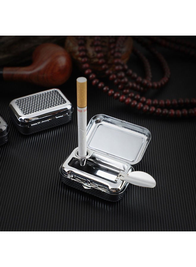 NIBEMINENT Portable Outdoor Travel Mini Ashtray Black/Silver - Image 3