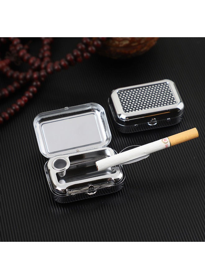 NIBEMINENT Portable Outdoor Travel Mini Ashtray Black/Silver - Image 2