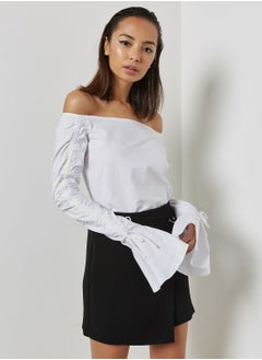 Flute Sleeve Bardot Top