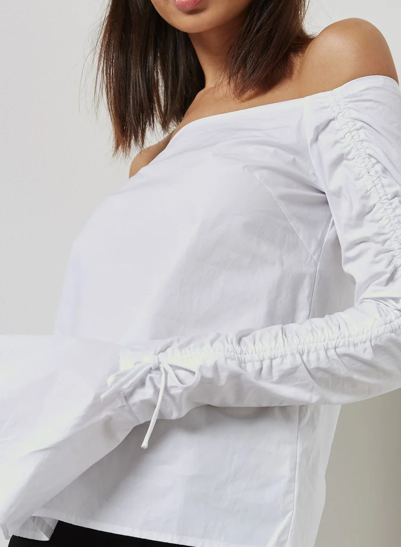 Fashion Union Flute Sleeve Bardot Top
