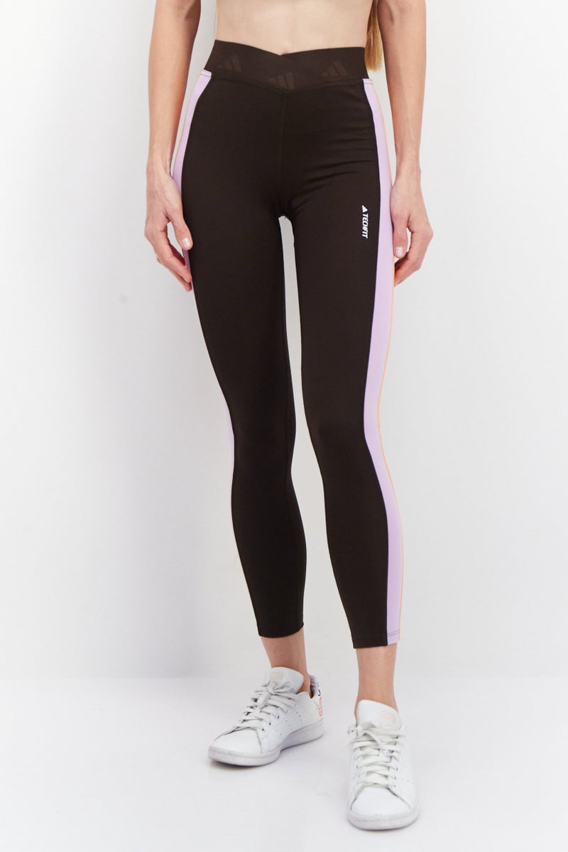 Adidas Women Sportswear Fit Training Tight, Brown Combo - Image 1