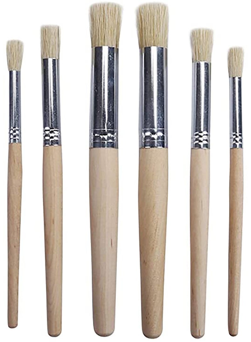 Acrylic Paint Brush, Chalk Brushes, Painting Brush, Round Chalk Paint Brushes Paint Chip Brushes Painting Brushes with Wood Handle for Acrylic Watercolor Oil Painting - Image 1