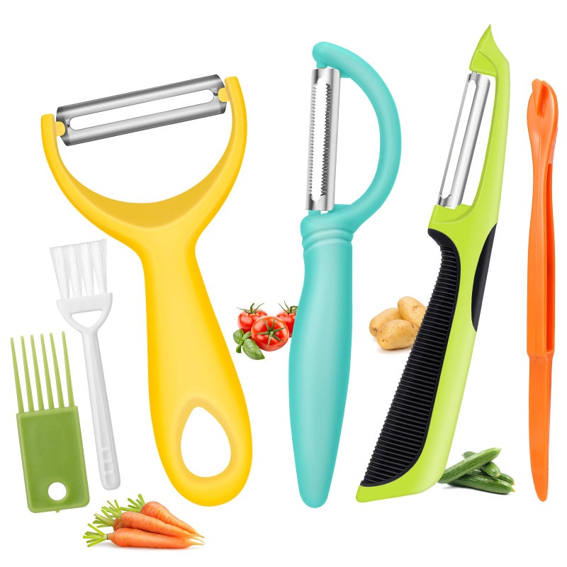 Senbowe Upgrade Potato Peeler for Kitchen, 6PCS Stainless Steel Vegetable Peeler, I and Y Veggie Food Peeler for Apple Fruit Carrot Zucchini Cucumber,Good Grip Makes Peeling Very Easy - Image 1