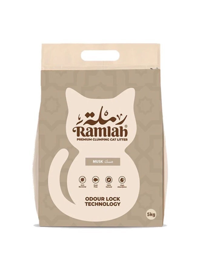 Cat Litter Ramlah Premium Clumping Cat Litter Musk Scented 5 Kg from pets zone - Image 1