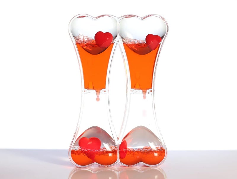 Lilone Double Heart Liquid Droplet Paper Weight for Home Office Table Decor Item (Red, Acrylic, 14x9x3 cm) - Image 1