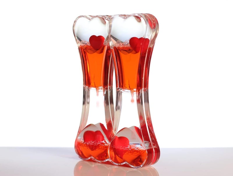 Lilone Double Heart Liquid Droplet Paper Weight for Home Office Table Decor Item (Red, Acrylic, 14x9x3 cm) - Image 2