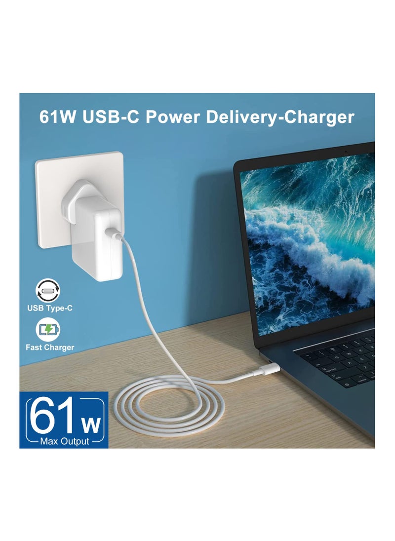 Anmi محول طاقة USB C 61 واط لجهاز Mac Book Pro13 بوصة 2021، 2020، 2019، 2018، Mac Book Air 16، 15، 14، 13 بوصة 12 بوصة متضمن مع كابل 2M نوع C  - Image 2