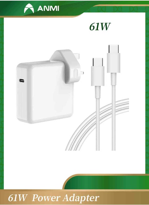 61W USB C Power Adapter for Mac Book Pro13 inch 2021, 2020, 2019, 2018, Mac Book Air 16, 15, 14, 13 Inch 12 Inch Included with 2M Type C Cable