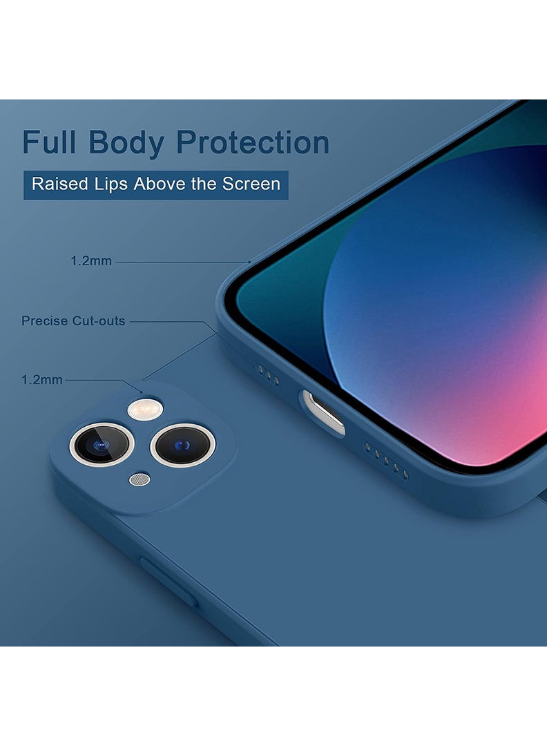 Theodor Protective Slim Fit Case Liquid Silicone Cover with Full Body Protection Anti-Scratch Shockproof Case For iPhone 14 Blue  - FORZA125 Boo B - Image 3