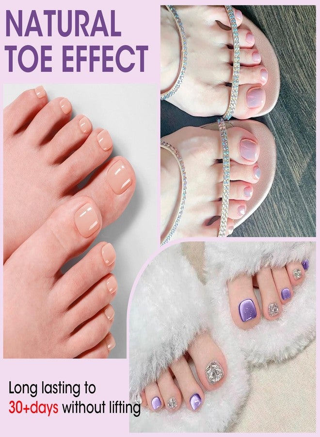 Gellen Gel Toe Nail Tips 300Pcs, 12 Sizes Short Square Fake Toe Nails with Handle - Full Matte Coverage for Easy Press-On Application, Press on Toenails Perfect for DIY Summer Pedicure - Image 2