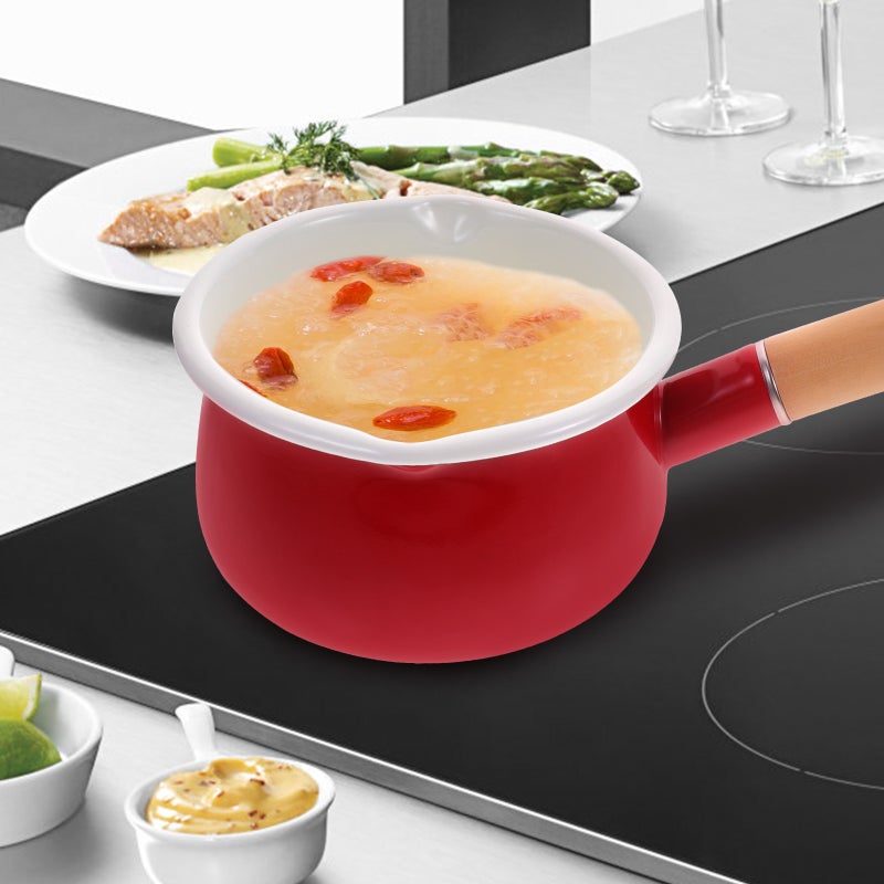 Small Enamel Pot Non-stick Pot Kitchen Heating Pot Handle Pot - Image 5
