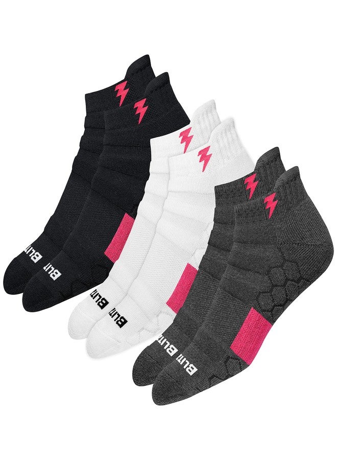 BLITZSOX Women Cotton Blend Hi-Tech Performance Socks Athletic Low Cut Sports Ankle Socks (Badminton, Running, Gym & Indoor Training), Pack of 3 (Free Size, Multi-coloured) - Image 1