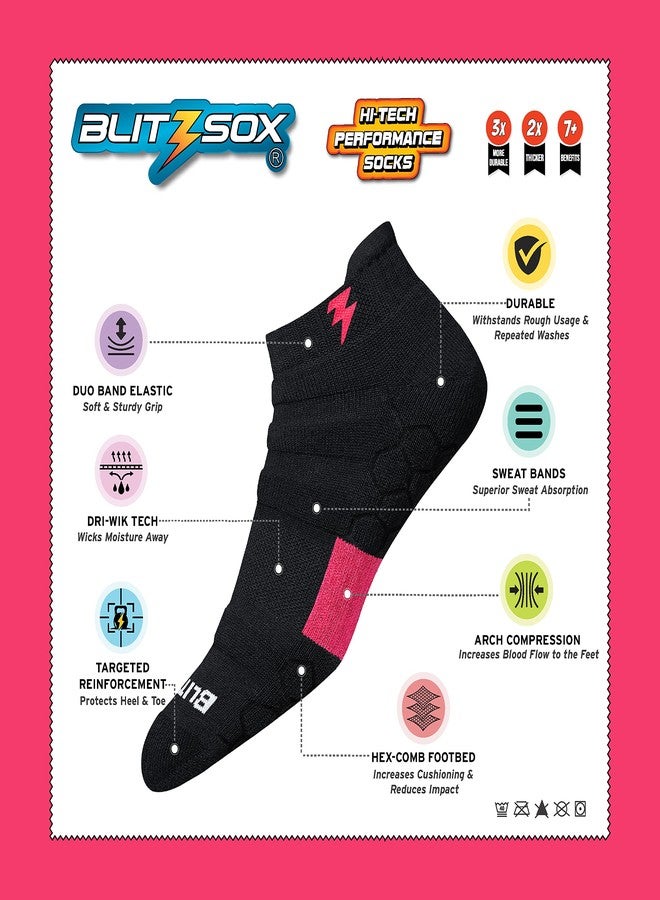 BLITZSOX Women Cotton Blend Hi-Tech Performance Socks Athletic Low Cut Sports Ankle Socks (Badminton, Running, Gym & Indoor Training), Pack of 3 (Free Size, Multi-coloured) - Image 3