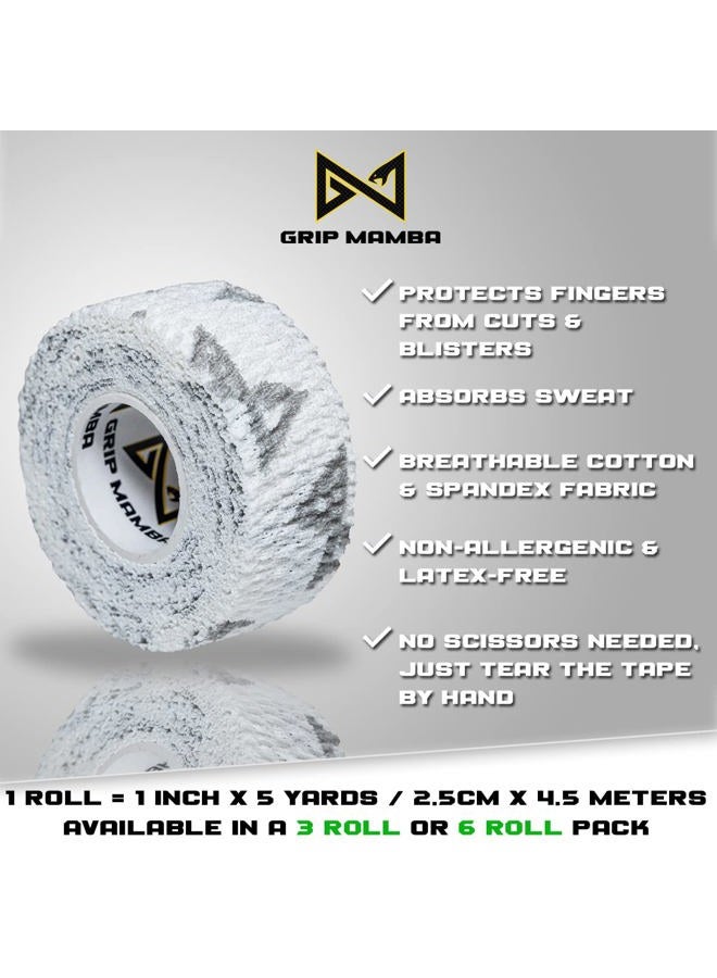 GRIP MAMBA Elastic Athletic Finger Tape, 1”Wide w/Premium Adhesive, Protects Hand Thumb Fingers Enhances Grip, Sleeve Blister Wrap for Sports, Golf, Tennis, Basketball, Pickleball (White, 3 Rolls) - Image 5