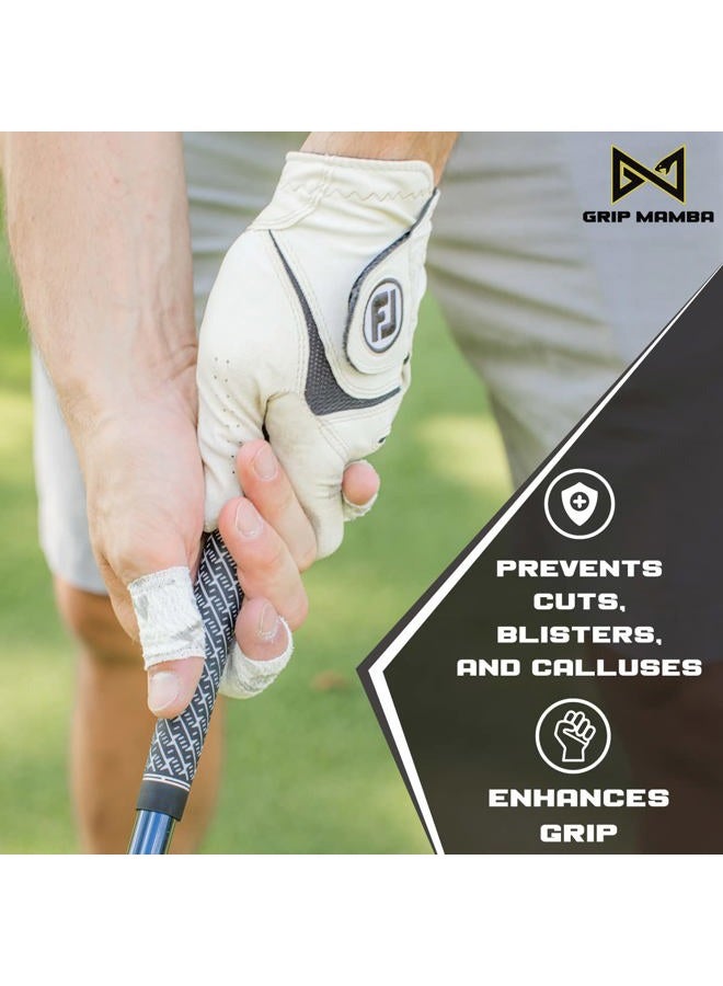 GRIP MAMBA Elastic Athletic Finger Tape, 1”Wide w/Premium Adhesive, Protects Hand Thumb Fingers Enhances Grip, Sleeve Blister Wrap for Sports, Golf, Tennis, Basketball, Pickleball (White, 3 Rolls) - Image 2