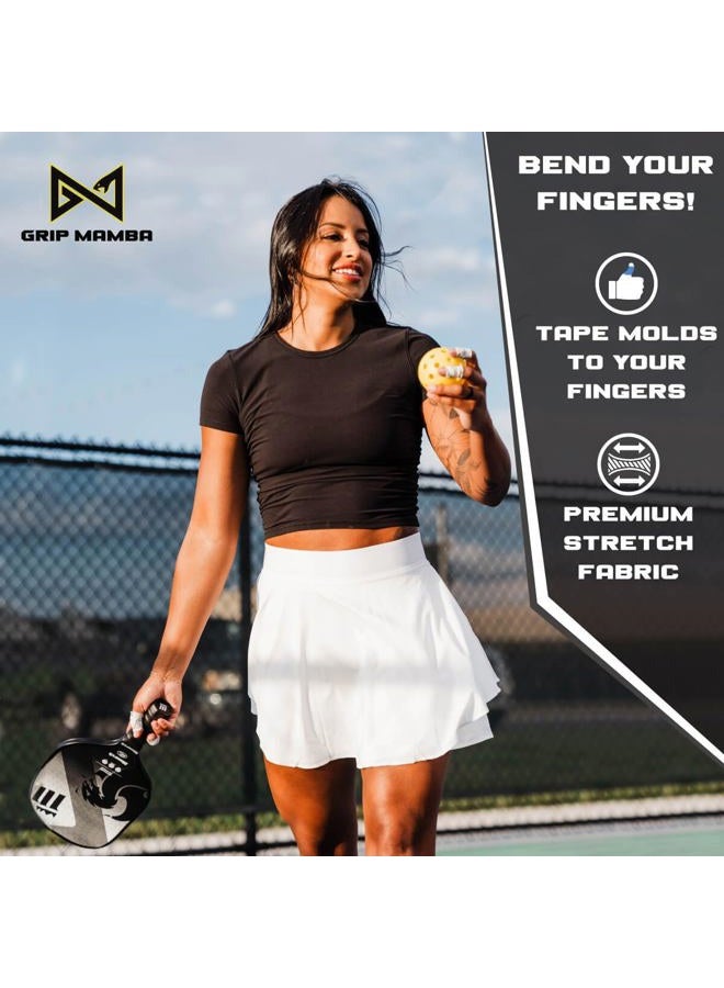 GRIP MAMBA Elastic Athletic Finger Tape, 1”Wide w/Premium Adhesive, Protects Hand Thumb Fingers Enhances Grip, Sleeve Blister Wrap for Sports, Golf, Tennis, Basketball, Pickleball (White, 3 Rolls) - Image 4