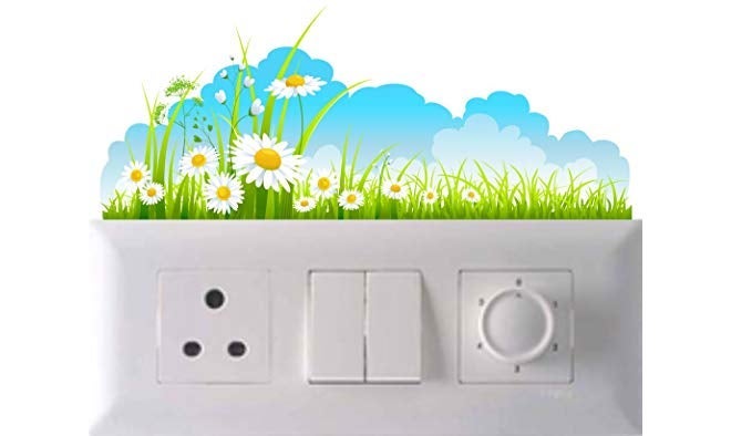 Decals Creation ™ Switch Board Sticker Floral Stickers Wall Stickers Light Switch Sticker - Pack of 2 (16 Stickers) - Image 2
