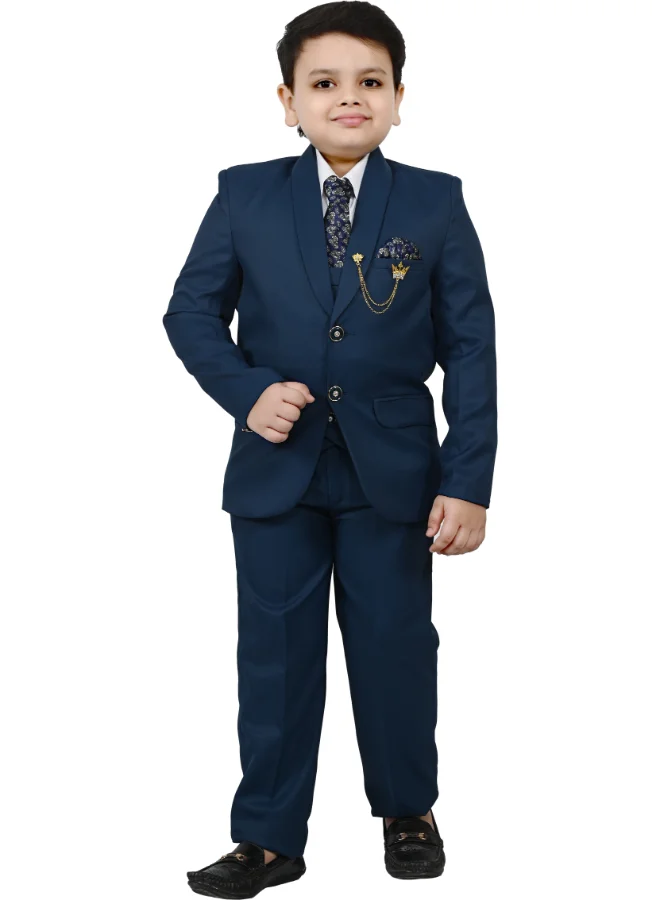 BT DEZINES Boys Dark Blue Five Piece Suit Set