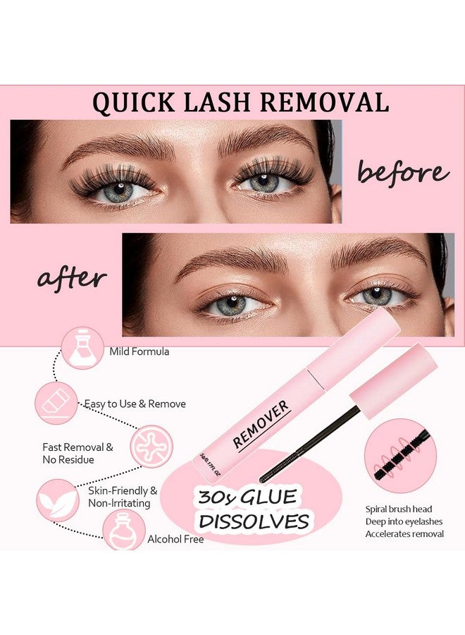 Qiveaory Lash Bond and Seal Kit 4 Pcs DIY Lash Extension with Waterproof Lashe Cluster Glue 72h Hold and Seal Lash Remover Tweezers Portable Eyelash Brush with Cap for Eyelash Extensions Beginners - Image 3
