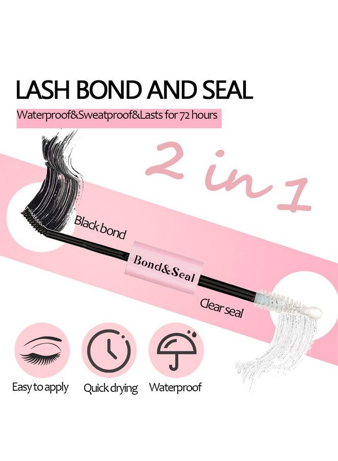 Qiveaory Lash Bond and Seal Kit 4 Pcs DIY Lash Extension with Waterproof Lashe Cluster Glue 72h Hold and Seal Lash Remover Tweezers Portable Eyelash Brush with Cap for Eyelash Extensions Beginners - Image 2