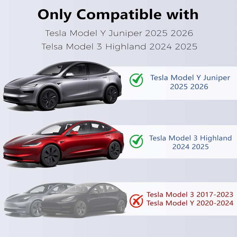 Vellhezy USB Hub for Tesla Model Y Juniper 2025-2026 & Model 3 Highland 2024-2025 Accessories, 120W USB-C Fast Charging with Retractable Cables, 2-Port Built in RGB Ambient Light fit Center Console - Image 2