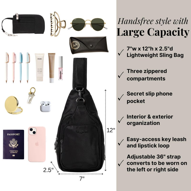 Baggallini Central Park Sling - Small 12x7 Sling Crossbody Bag for Women with Convertible Adjustable Shoulder Strap - Image 4