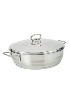 PROCILA Estra Stainless Steel Low Cooking Pot 26CM Silver With 5 Induction Layers Bottom  - Image 1