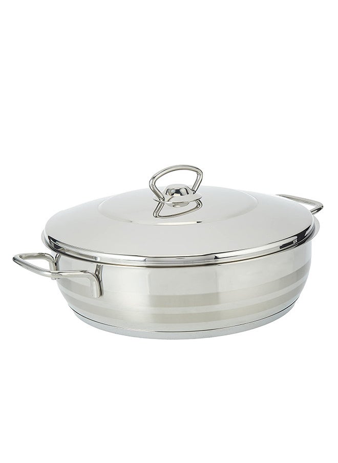 PROCILA - Estra Stainless Steel Low Cooking Pot 26CM Silver With 5 Induction Layers Bottom - Image 1