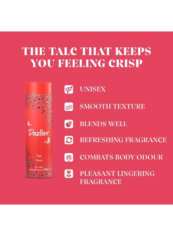 Dazller Talc|Fresh & Long Lasting Talcum Powder|Aura|300g - Image 4