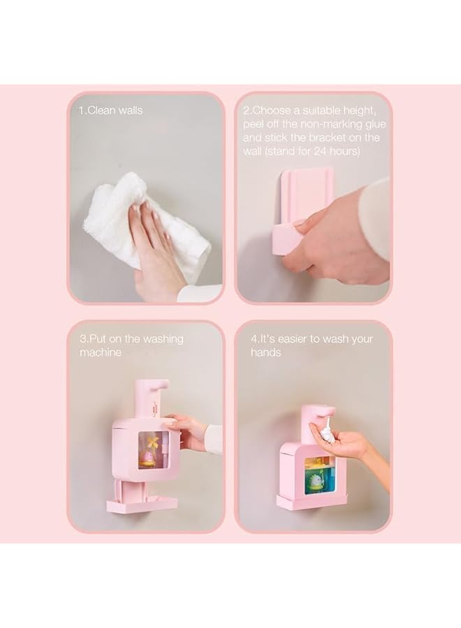 Rechargeable Automatic Soap Dispenser Bathroom, 400ml Automatic Liquid Soap Dispenser with 0.25s Quick Sensor, 20s Hand Washing Timer, Cute Cat Hand Soap Automatic Dispenser for Home Bathroom Kitchen - Image 3