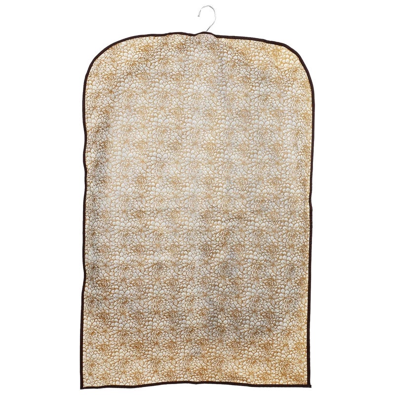 Kuber Industries Kuber Industries Metallic Printed Half Transparent Non Woven Mens Blazer Suit CoverZipper Closure Sturdy HookSize 94 x 61 x 1 CMPack of 6 Golden Brown - Image 4