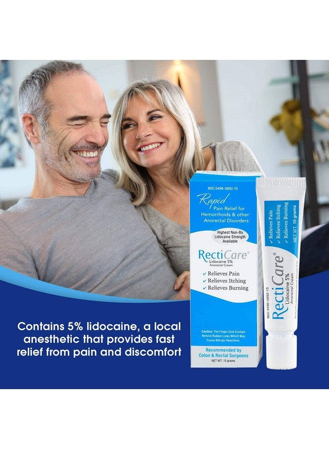Recticare Anorectal Lidocaine 5% Cream: Treatment for Hemorrhoids & Other Anorectal Disorders - 15g Tube - Image 5