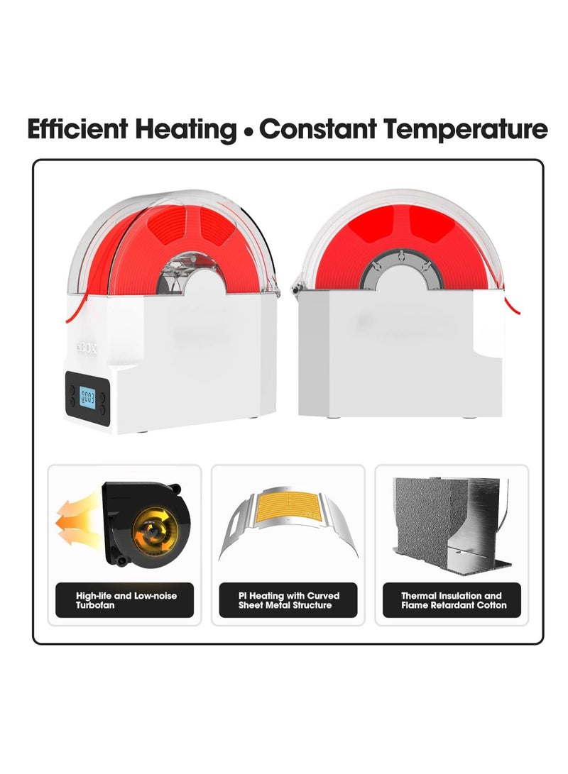 SOLARAE Upgraded eBOX Lite 3D Printer Filament Dryer - Keep Your Filament Dry & Fresh, Compatible with 1.75mm, 2.85mm, 3.00mm Spools - Image 4