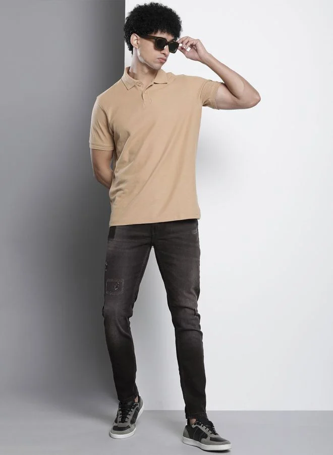 شركة المرآب الهندية Men Slim Fit Paint Splash Mid-Rise Stretchable Jeans