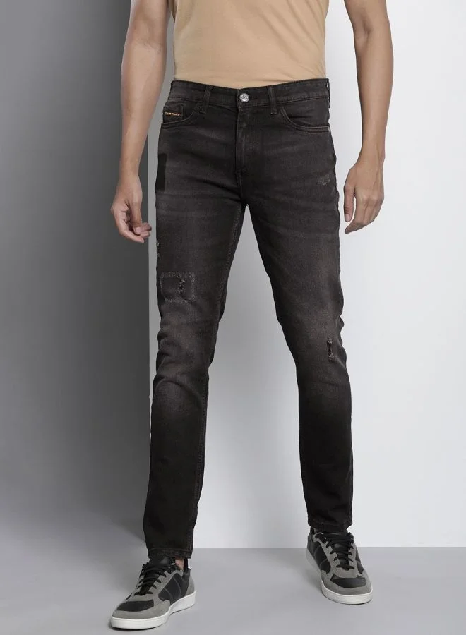 شركة المرآب الهندية Men Slim Fit Paint Splash Mid-Rise Stretchable Jeans
