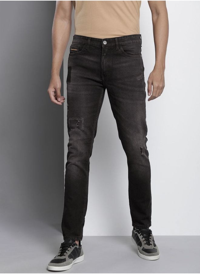 The Indian Garage Co Men Slim Fit Paint Splash Mid-Rise Stretchable Jeans  - Image 1