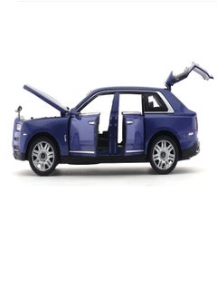 die cast 1/32 for Rolls-Royce Cullinan Alloy Car Model Diecasts Toy Car Model Sound,  Light, Pull Back and Opened Doors Kids & Adult Gifts (Blue, No Box)  - Image 2
