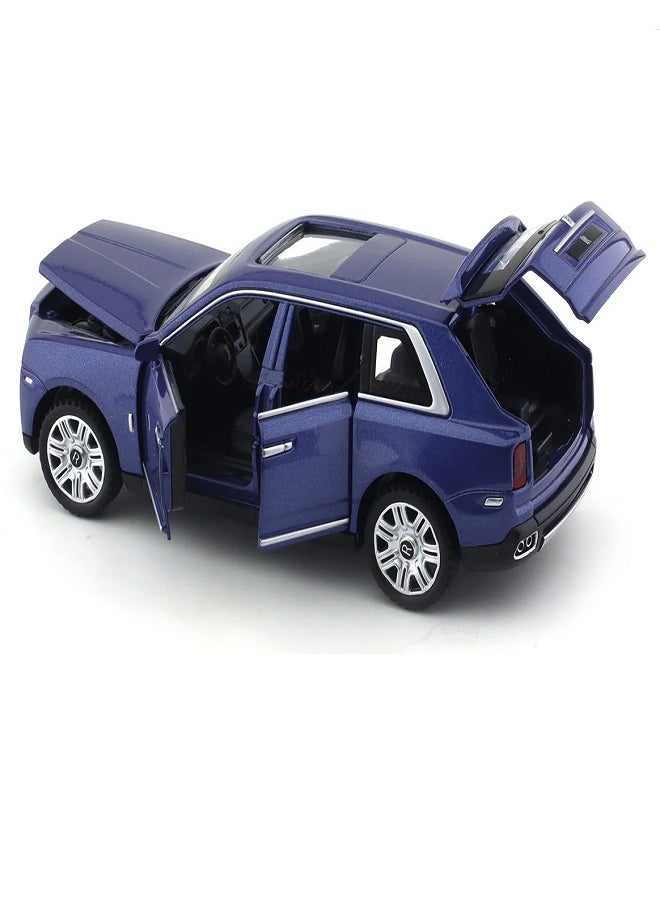 die cast 1/32 for Rolls-Royce Cullinan Alloy Car Model Diecasts Toy Car Model Sound,  Light, Pull Back and Opened Doors Kids & Adult Gifts (Blue, No Box)  - Image 5