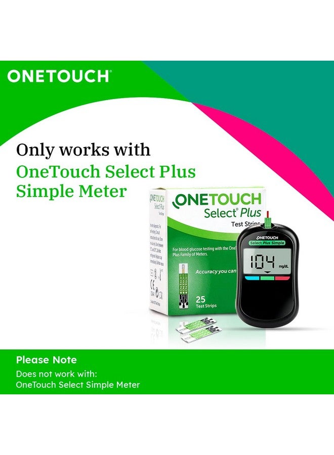 ONETOUCH Select Plus Test Strips | Pack Of 25 Strips | Blood Sugar Test Machine Testing Strips | Global Iconic Brand | For Use With Onetouch Select Plus Simple Glucometer - Image 2