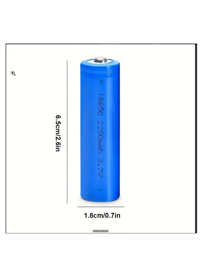 LZD 10 pcs 18650 rechargeable battery, 3.7V, 2200mAh, USB charging, button head, for headlights, fans, solar lights, flashlights, home appliances, travel - Image 3