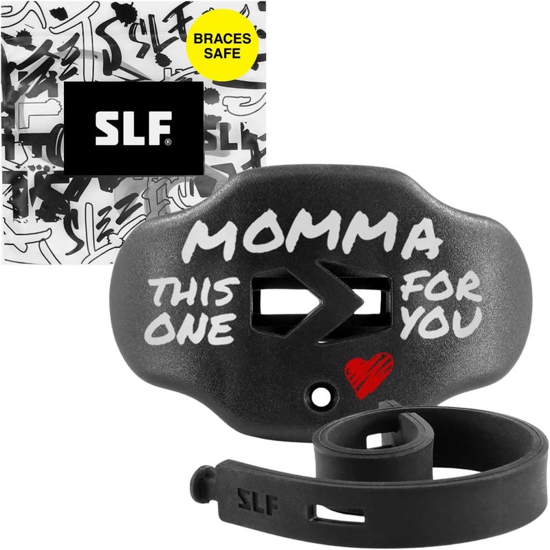 SLEEFS Football Mouth Guard - Lip/Mouthguard with Helmet Strap - Lip/Teeth Protector Mouthpiece - No Boil - for Youth/Adults, Maximum Air Flow, for All Sports - Momma This One for You - Image 1