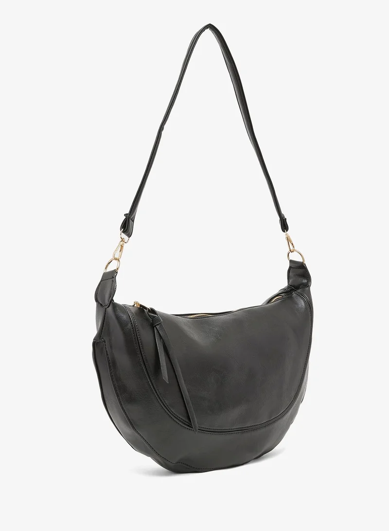 Ginger Black PU shoulder bag with strap for Women | Best Price UAE