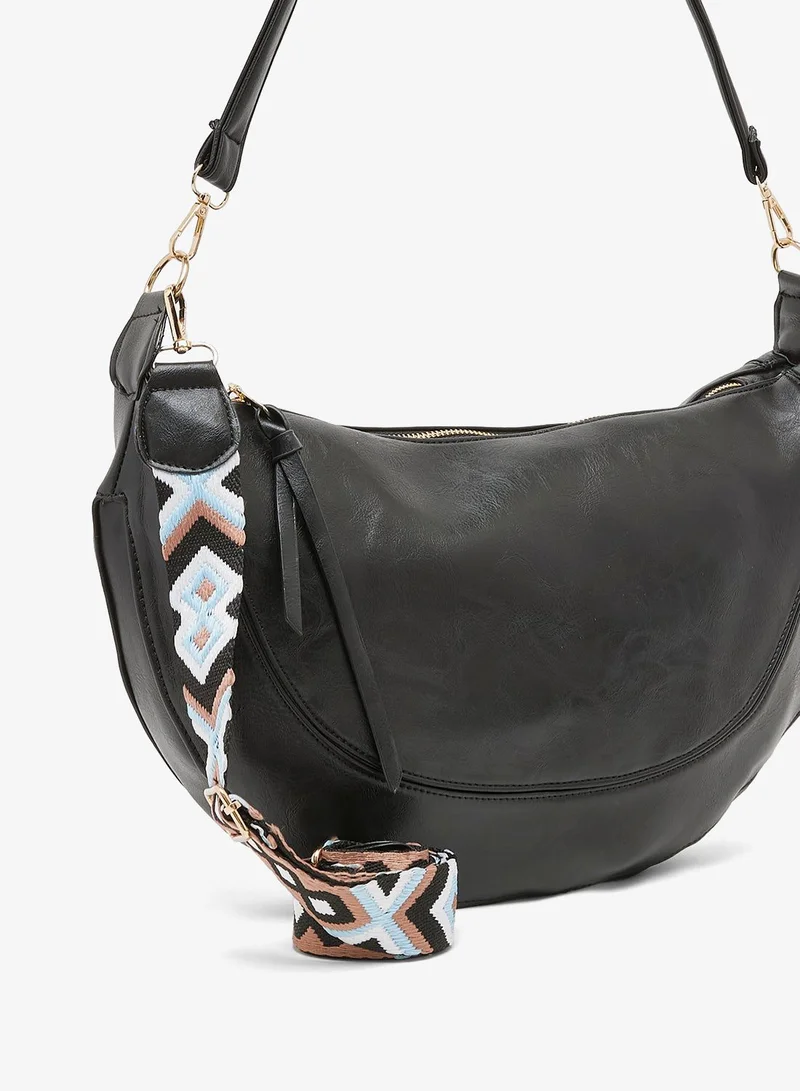 Ginger Black PU shoulder bag with strap for Women | Best Price UAE