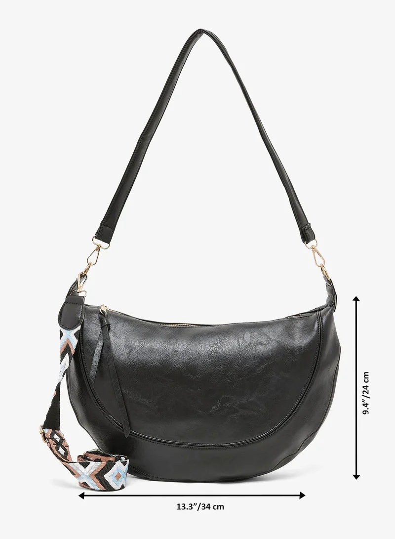 Ginger Black PU shoulder bag with strap for Women | Best Price UAE