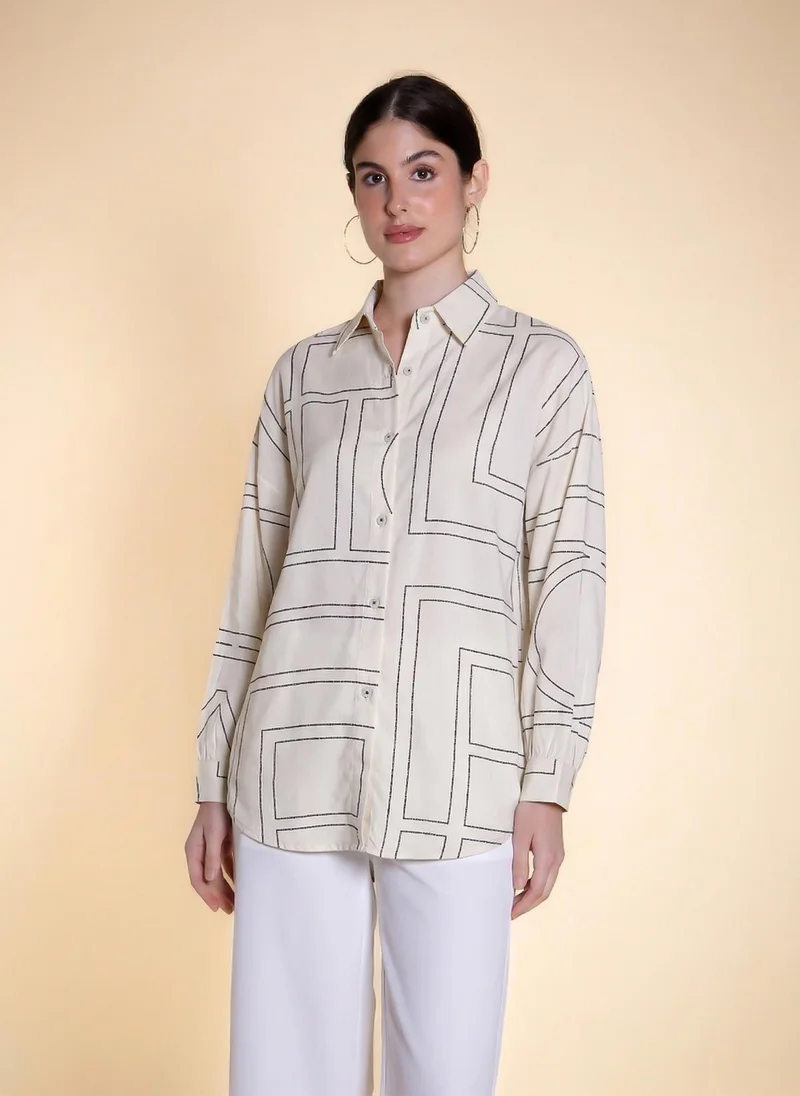 SHAPES FLOWING PRINTED SHIRT