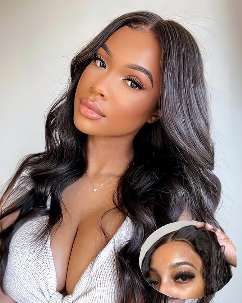 MENTOR Glueless Wigs Human Hair Wear and Go Glueless Wig for Beginner Pre Plucked Pre Cut Lace Front Wigs Body Wave 6x4 HD Lace Closure Wig Human Hair for Black Women 200 Density 20 inch