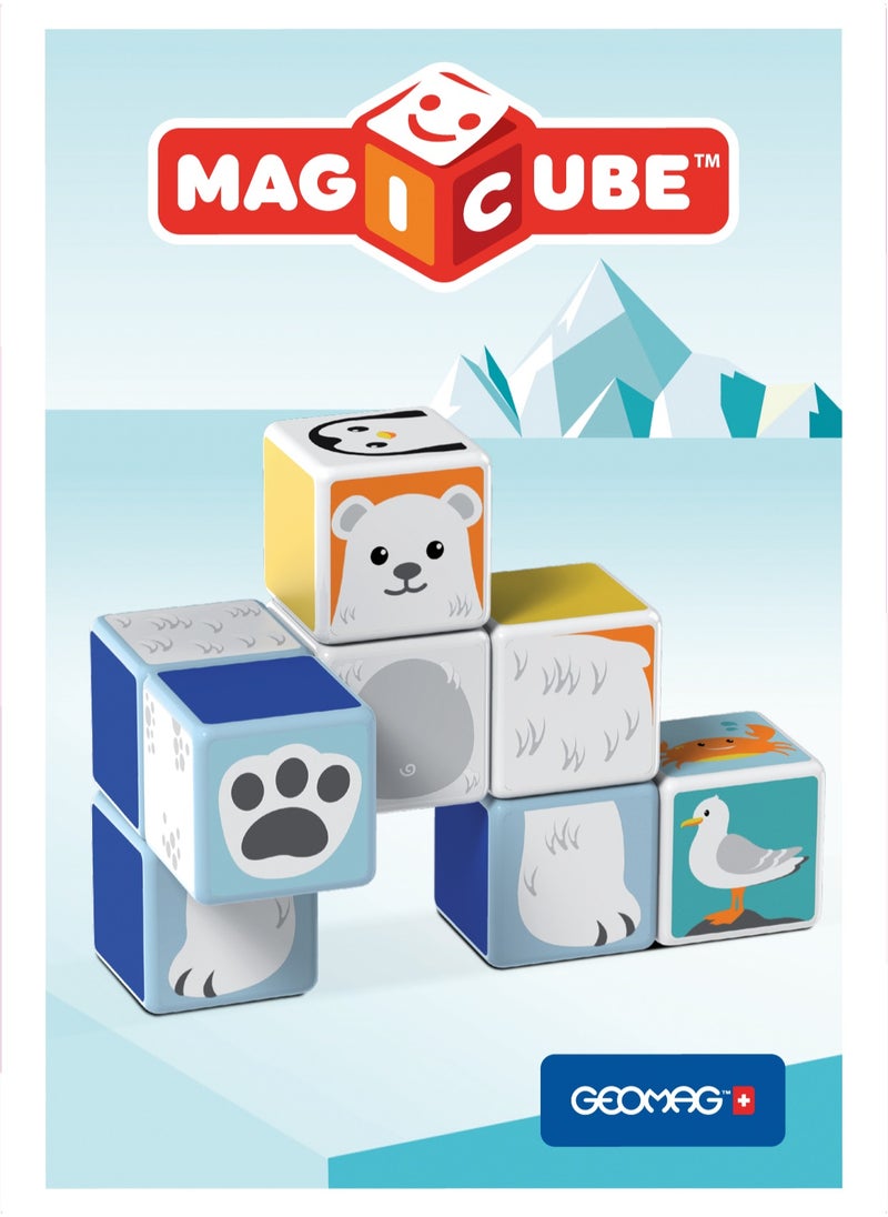 GEOMAG - Geomag Magicube Polar-Sea Animals w/ Cards Magnet Toys 11pcs, Building Set, STEM & Educational Magnet Toys, Made in Switzerland, 100% Recycled Plastic, Open Ended Toys, Construction Toys, 18M+ - Image 1