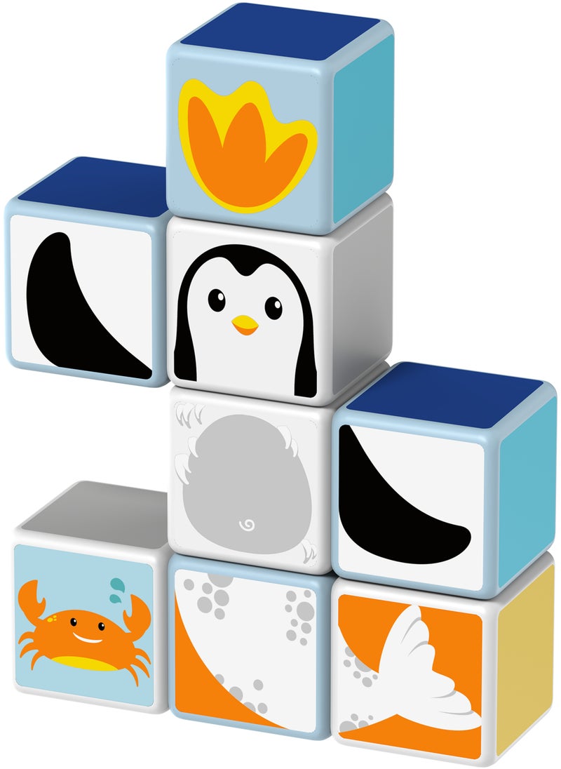 GEOMAG - Geomag Magicube Polar-Sea Animals w/ Cards Magnet Toys 11pcs, Building Set, STEM & Educational Magnet Toys, Made in Switzerland, 100% Recycled Plastic, Open Ended Toys, Construction Toys, 18M+ - Image 1